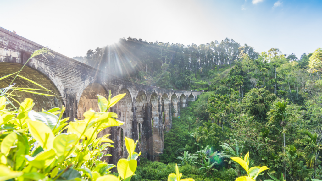 Train Sri Lanka nine arch bridge