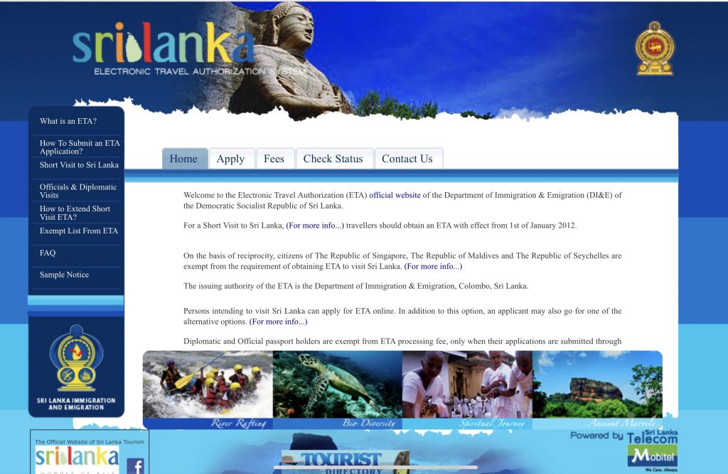 visa application Sri Lanka