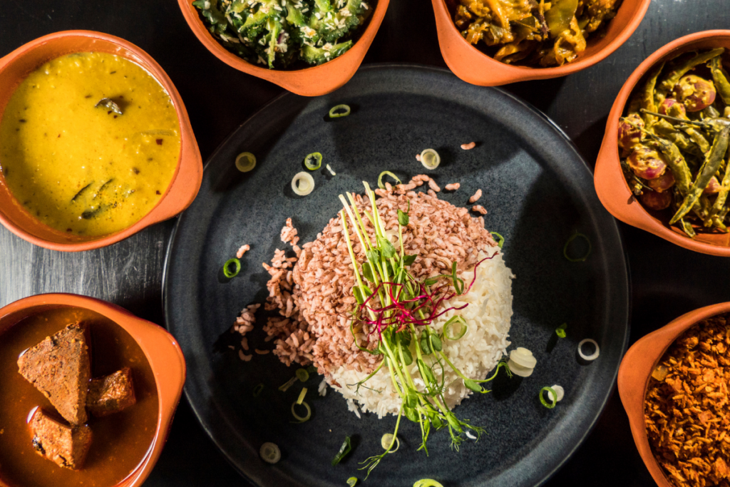 Sri lankan food rice and curry 
